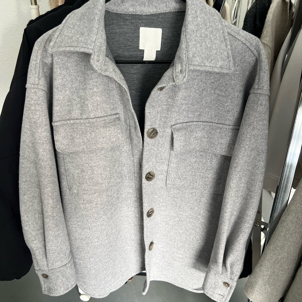 H&M Gray Button-Up Jacket